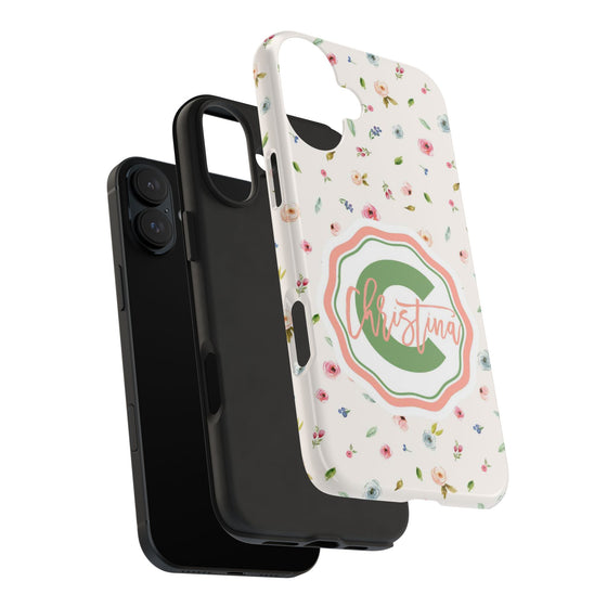 Personalized Floral Tough Phone Case for Women | Durable & Stylish Protection - PC029