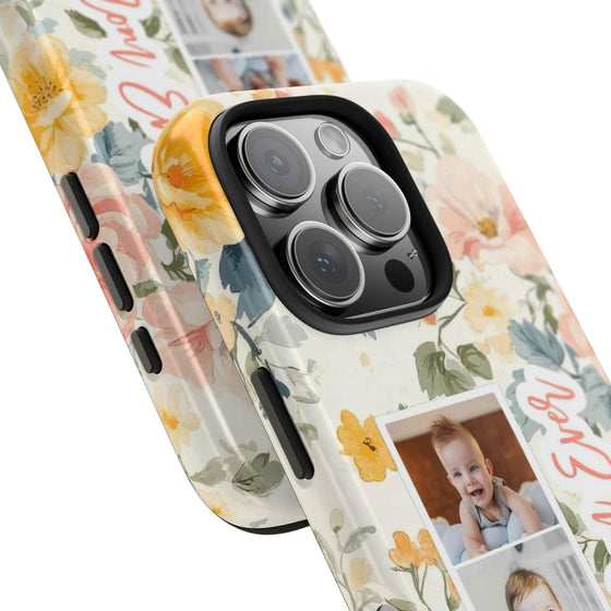 Personalized Floral Tough Phone Case - Best Mom Ever - PC012