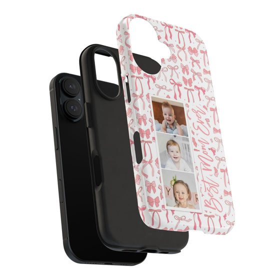 Custom Tough Phone Case - Best Mom Ever with Pink Bows - PC016