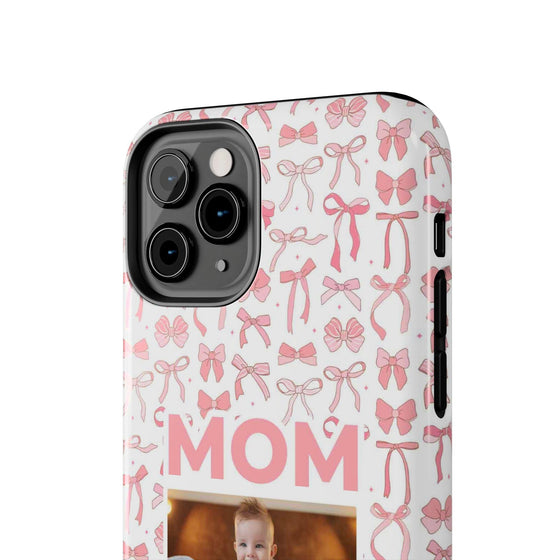 Personalized Mom Photo Collage Phone Case - Bow Design -PC015