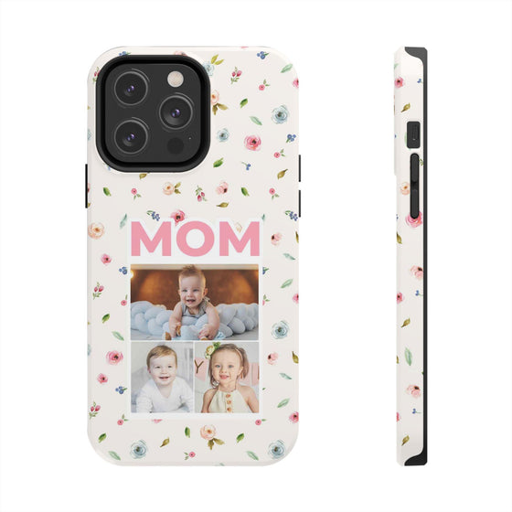 Floral Mom Photo Tough Phone Case - Durable Protection for Loving Mothers - PC027