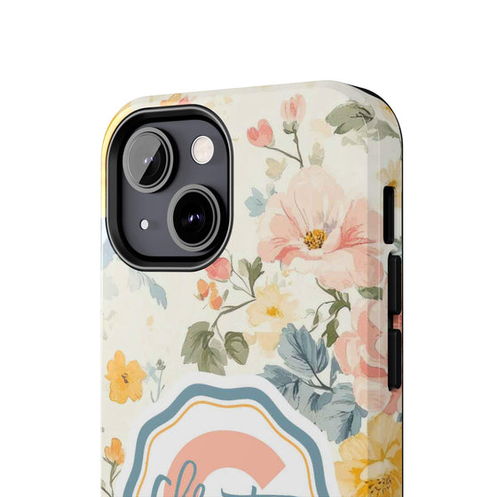 Personalized Floral Tough Phone Case - Customized with Name | Durable Protection - PC013