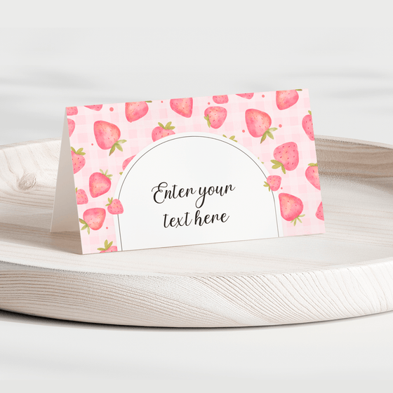 Editable Strawberry Birthday Food Labels BF03