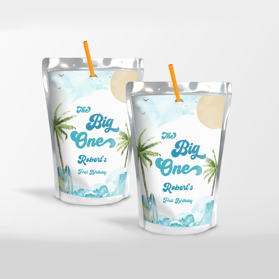 Editable The Big One Birthday Juice Label BO1