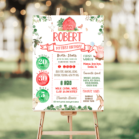 Editable Farm Birthday Milestone Poster F101