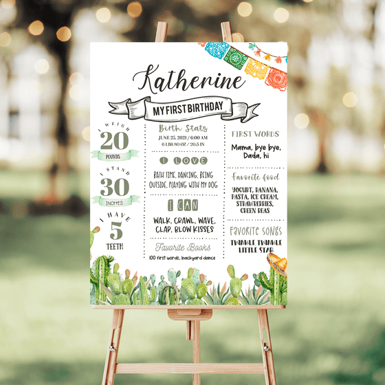 Editable First Fiesta Milestone Poster FT101