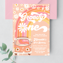  Editable Groovy One Birthday Invitation G301