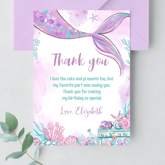 Editable Oneder The Sea Thank You Card M101