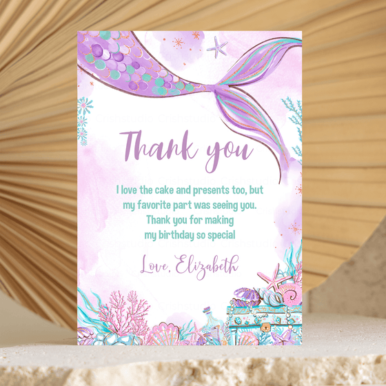 Editable Oneder The Sea Thank You Card M101
