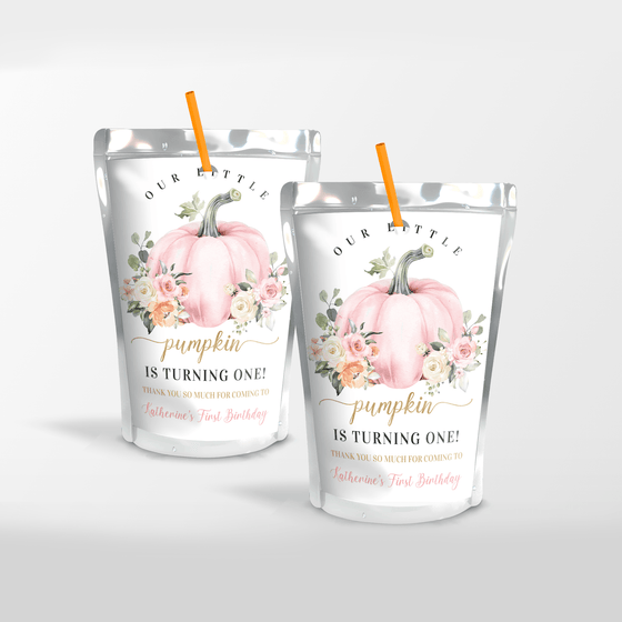 Editable Our Little Pumpkin Juice Label PB102