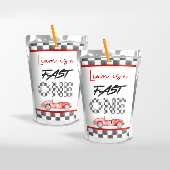 Editable Fast One Birthday Juice Label R303