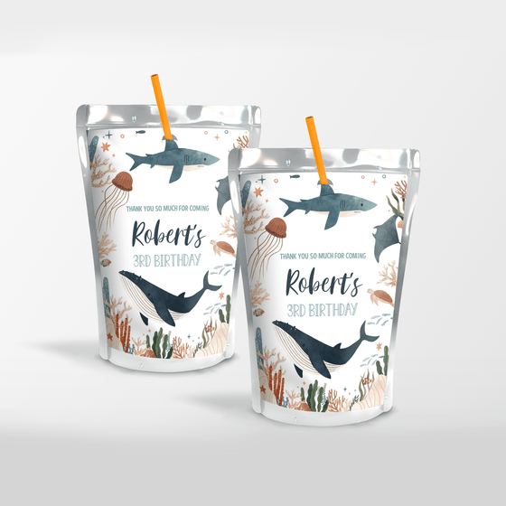 Editable Under The Sea Juice Label US01