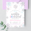 Editable Winter Onederland Birthday Invitation W004