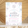 Editable Winter Onederland Birthday Invitation W004