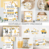 Editable Construction Birthday Party Package C001