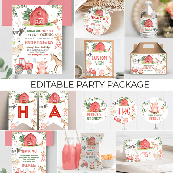 Editable Birthday Package Farm  F101
