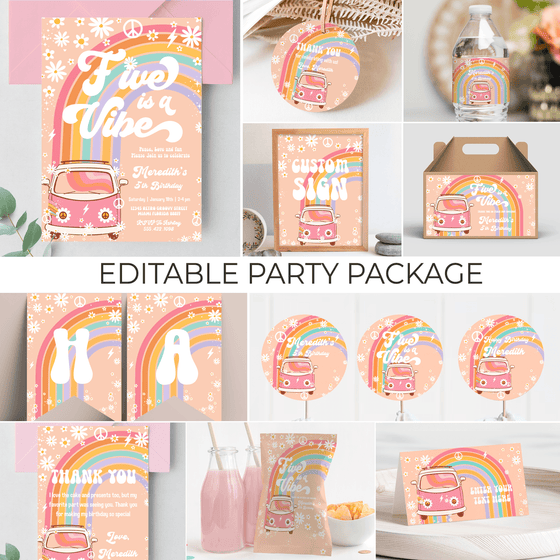 EDITABLE Five Is A Vibe Birthday Package G205