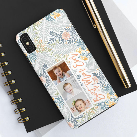 Personalized Tough Phone Case - Best Mom Ever with Floral Design - PC002