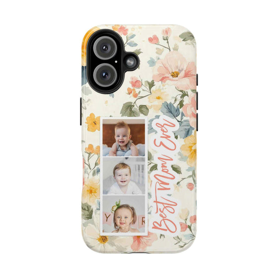 Personalized Floral Tough Phone Case - Best Mom Ever - PC012