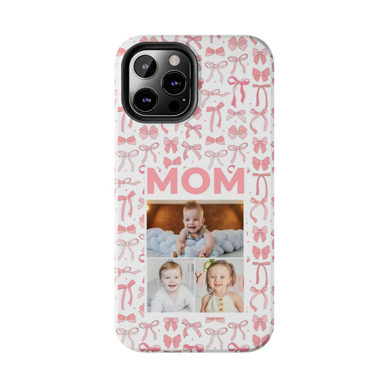 Personalized Mom Photo Collage Phone Case - Bow Design -PC015