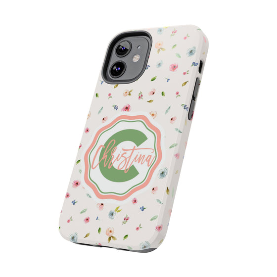 Personalized Floral Tough Phone Case for Women | Durable & Stylish Protection - PC029