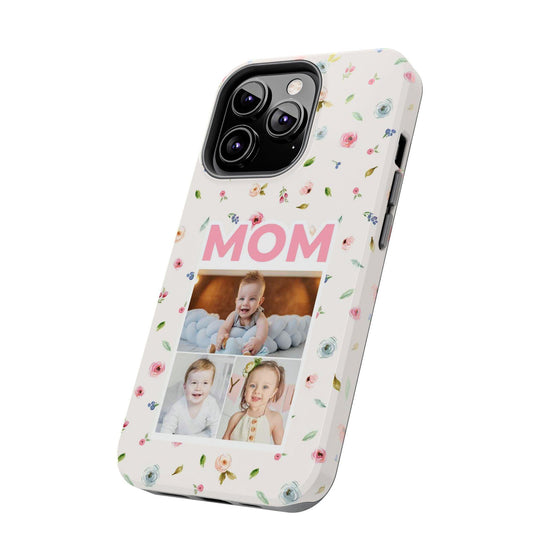 Floral Mom Photo Tough Phone Case - Durable Protection for Loving Mothers - PC027