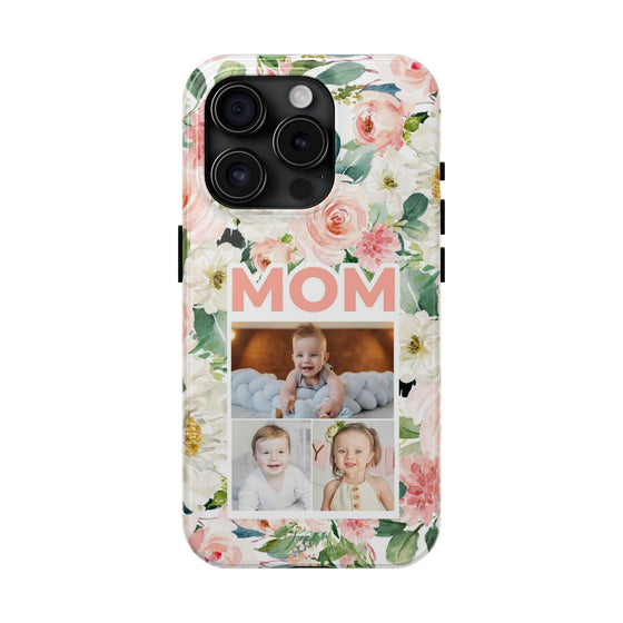 Floral Mom Phone Case with Custom Photo Slots - Perfect Gift for Mother's Day - PC023
