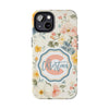 Personalized Floral Tough Phone Case - Customized with Name | Durable Protection - PC013