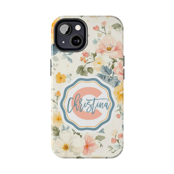Personalized Floral Tough Phone Case - Customized with Name | Durable Protection - PC013