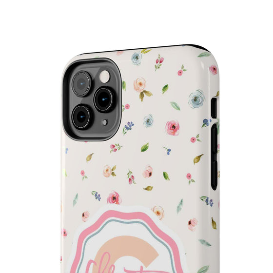 Personalized Floral Tough Phone Case - Custom Name Design - PC030