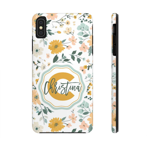 Personalized Floral Tough Phone Case - Custom Name Design - PC007