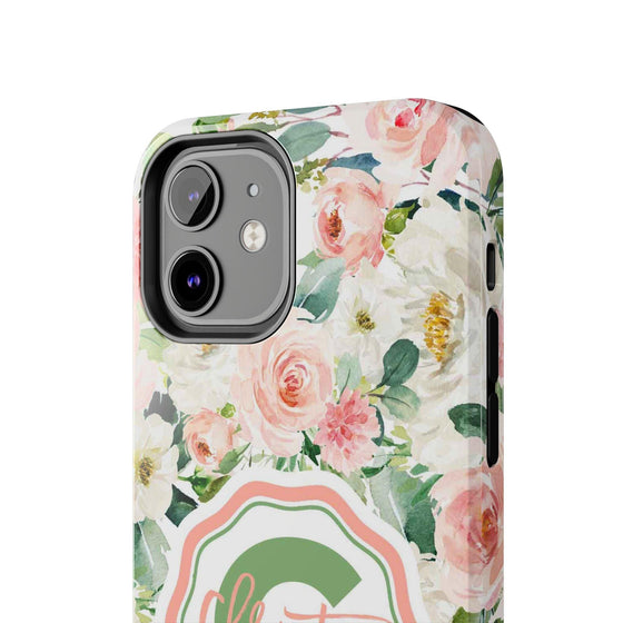 Personalized Floral Phone Case - Custom Tough Case with Name - PC025