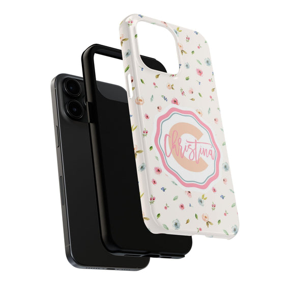 Personalized Floral Tough Phone Case - Custom Name Design - PC030