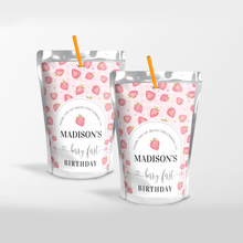  Editable Strawberry Birthday Juice Label BF03