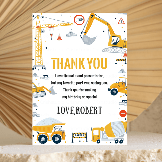 Editable Construction Birthday Party Package C001
