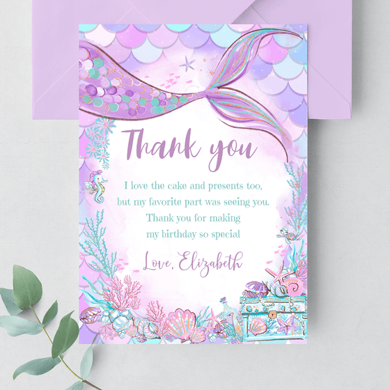 Editable Mermaid Birthday Package M304