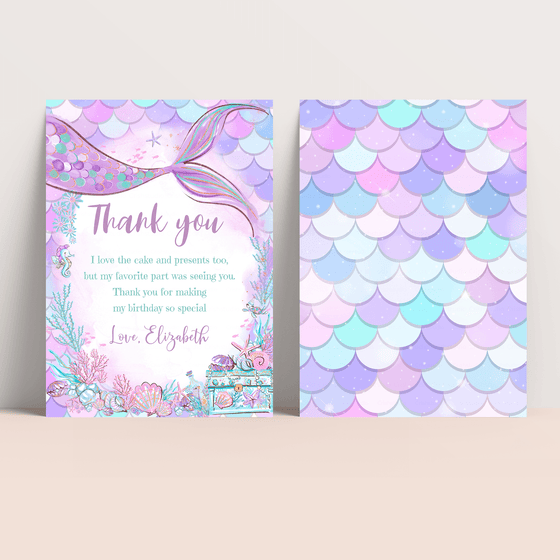 Editable Mermaid Birthday Package M304