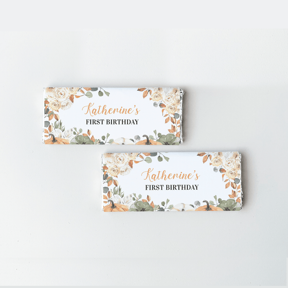 Editable Our Little Pumpkin Candy Bar Wrapper Chocolate PB001