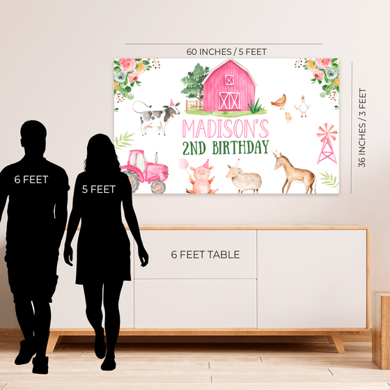 Editable Farm Birthday Backdrop F102