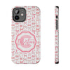 Personalized Tough Phone Case with Pink Bow Design - PC017
