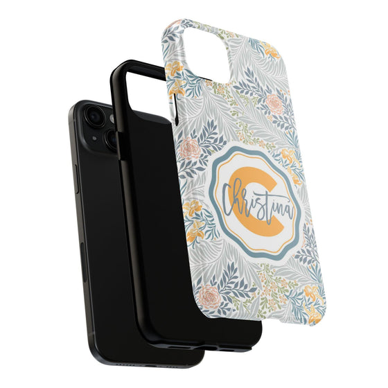 Custom Monogram Phone Cases With Floral Design - PC003