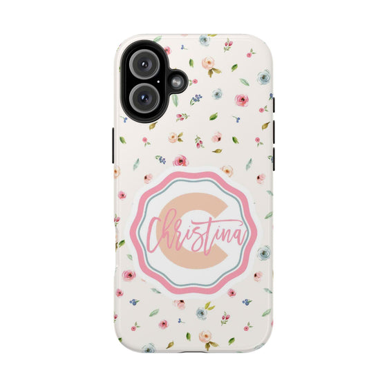 Personalized Floral Tough Phone Case - Custom Name Design - PC030