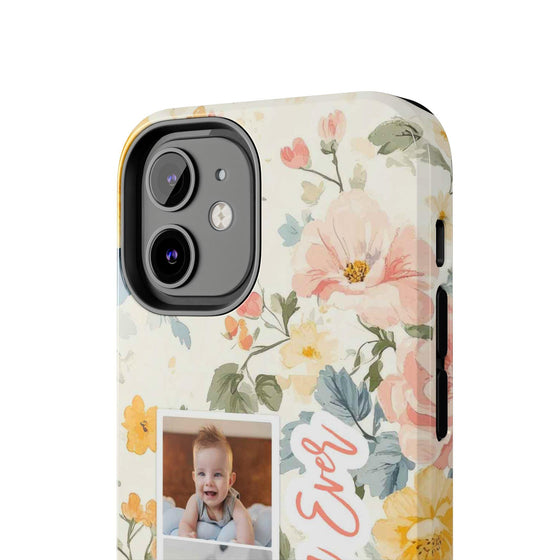 Personalized Floral Tough Phone Case - Best Mom Ever - PC012