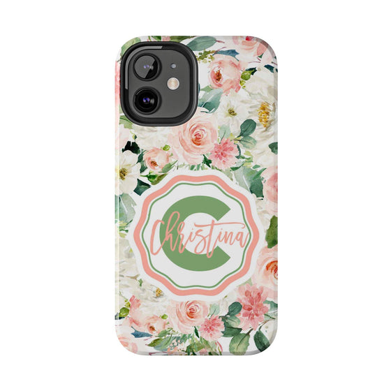 Personalized Floral Phone Case - Custom Tough Case with Name - PC025
