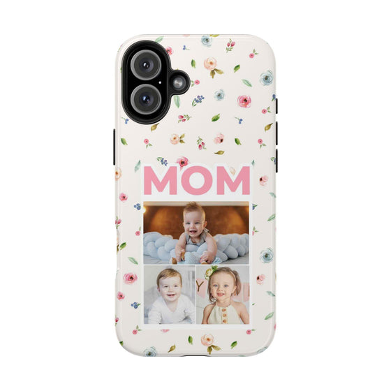 Floral Mom Photo Tough Phone Case - Durable Protection for Loving Mothers - PC027