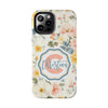 Personalized Floral Tough Phone Case - Customized with Name | Durable Protection - PC013