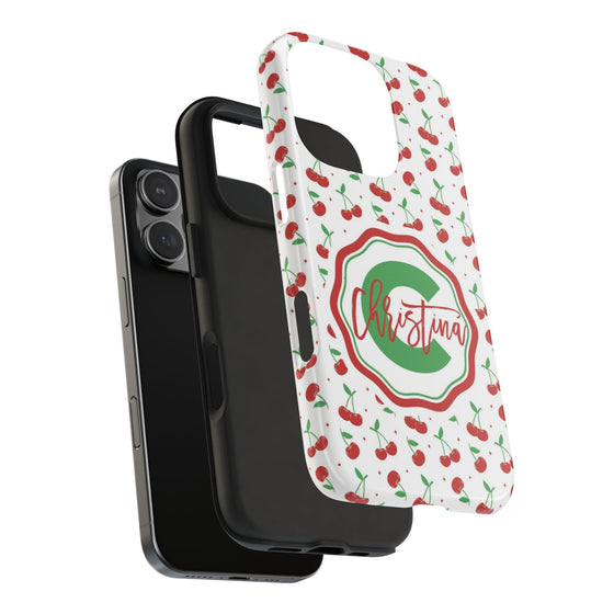 Personalized Cherry Tough Phone Case – Custom Name Design - PC021