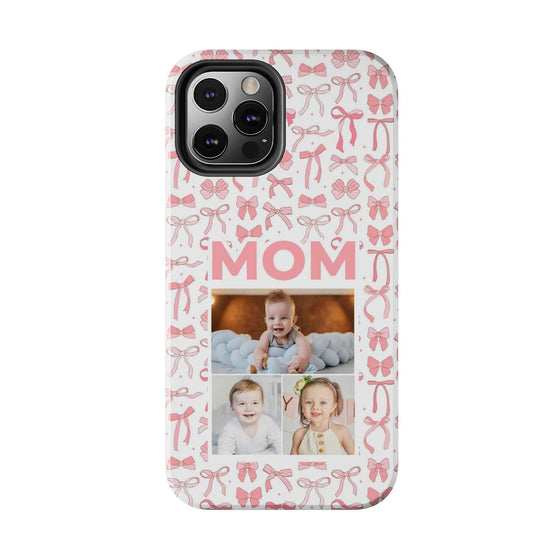 Personalized Mom Photo Collage Phone Case - Bow Design -PC015