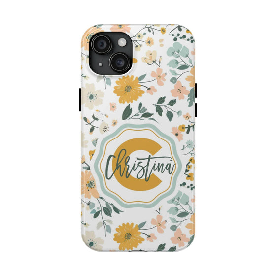 Personalized Floral Tough Phone Case - Custom Name Design - PC007