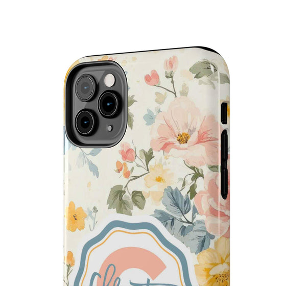 Personalized Floral Tough Phone Case - Customized with Name | Durable Protection - PC013